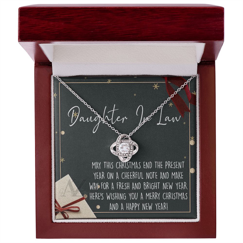 Christmas Gift for Daughter in Law Necklace, Daughter in Law Jewelry, Xmas Holiday Gift Idea for Daughter in Law, Son's Wife Gift, Daughter in Law Gift, From In Law 371 Love Knot Necklace for Daughter in law