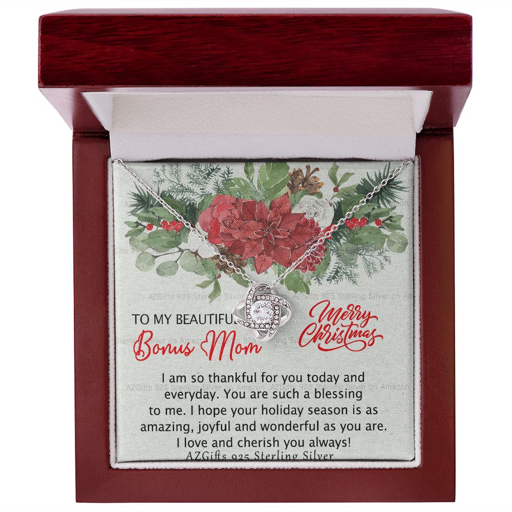 To My Bonus Mom Necklace from Bonus Daughter Christmas Necklace from Bonus Daughter to Stepmother Bonus Mother Mother in Law Second Mom Christmas Present for Women