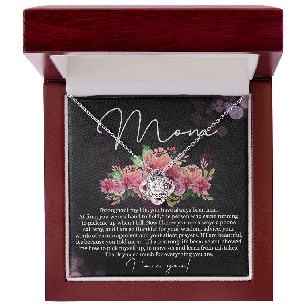 To My Mom Necklace, Mom Gifts, Mom Jewelry Box, Necklace for Mom, Gifts for Mom, Mother's Day Necklace Jewelry Gift For Mom, Birthday Gift For Mom, Thank you Mom Gift Love Knot Necklace for Mom