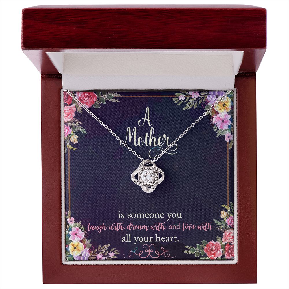 To My A Mother Necklace Pendant Gift From Daughter Necklace Love Knot Necklace With All Your Heart Gift For To Mom Happy Mother's Day Mother In Law Gift On Birthday Anniversary Gift