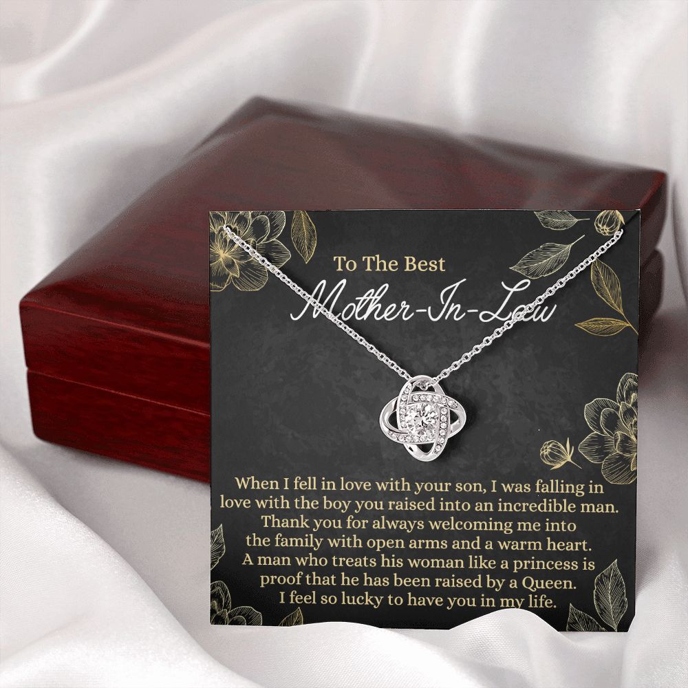 Mother In Law Gift Necklace, To The Best Mother In Law Love Knot Necklace From Daughter In Law, Jewelry Gift for Women, Mother In Law, Bonus Mom Gift Necklace, Mother-In-Law Gift Love Knot Pendant Love Knot Necklace 6323