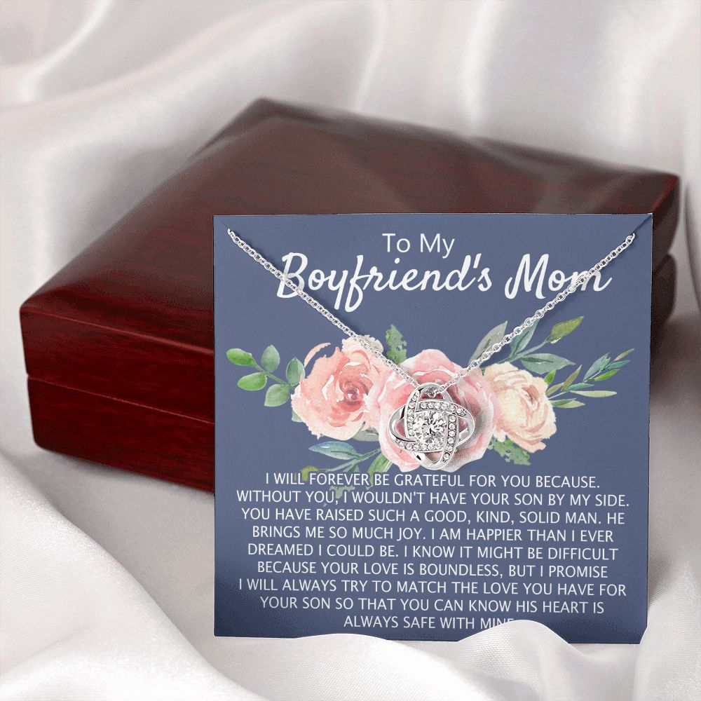 To My Boyfriend's Mom Necklace Gift, Mother's Day Necklace Gift, Birthday Gift For Boyfriend's Mom, Boyfriend's Mom Love Knot Necklace For Women Jewelry Gifts For Boyfriends Mom From Girlfriend Mom