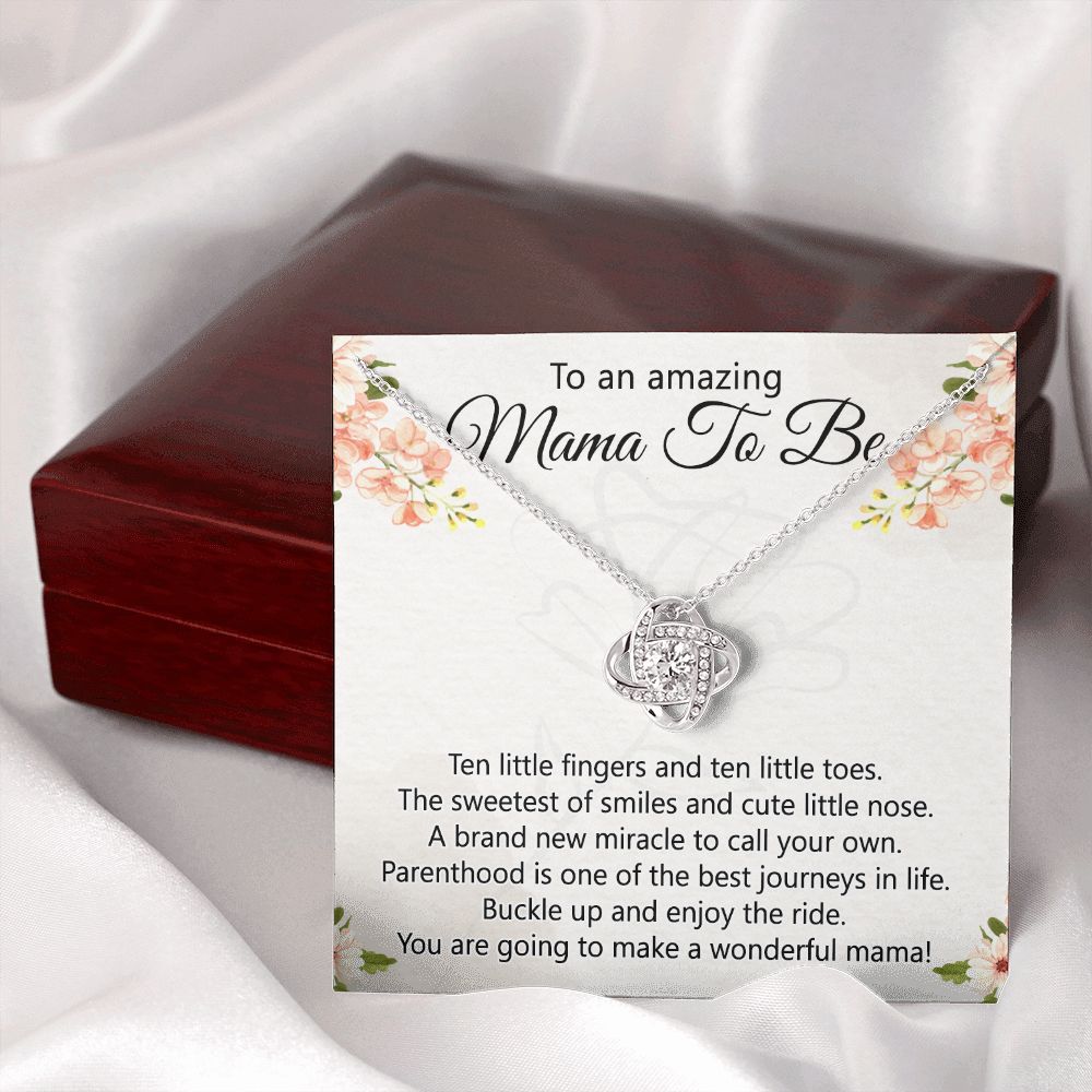 To An Amazing Mama To Be Necklace, New Mom Necklace, Mama To Be Love Knot Necklace Gift for New Mommy, Mother's Day Necklace Gift for New Mom New Mother Gift Necklace Pregnancy Gift for Mama Mommy