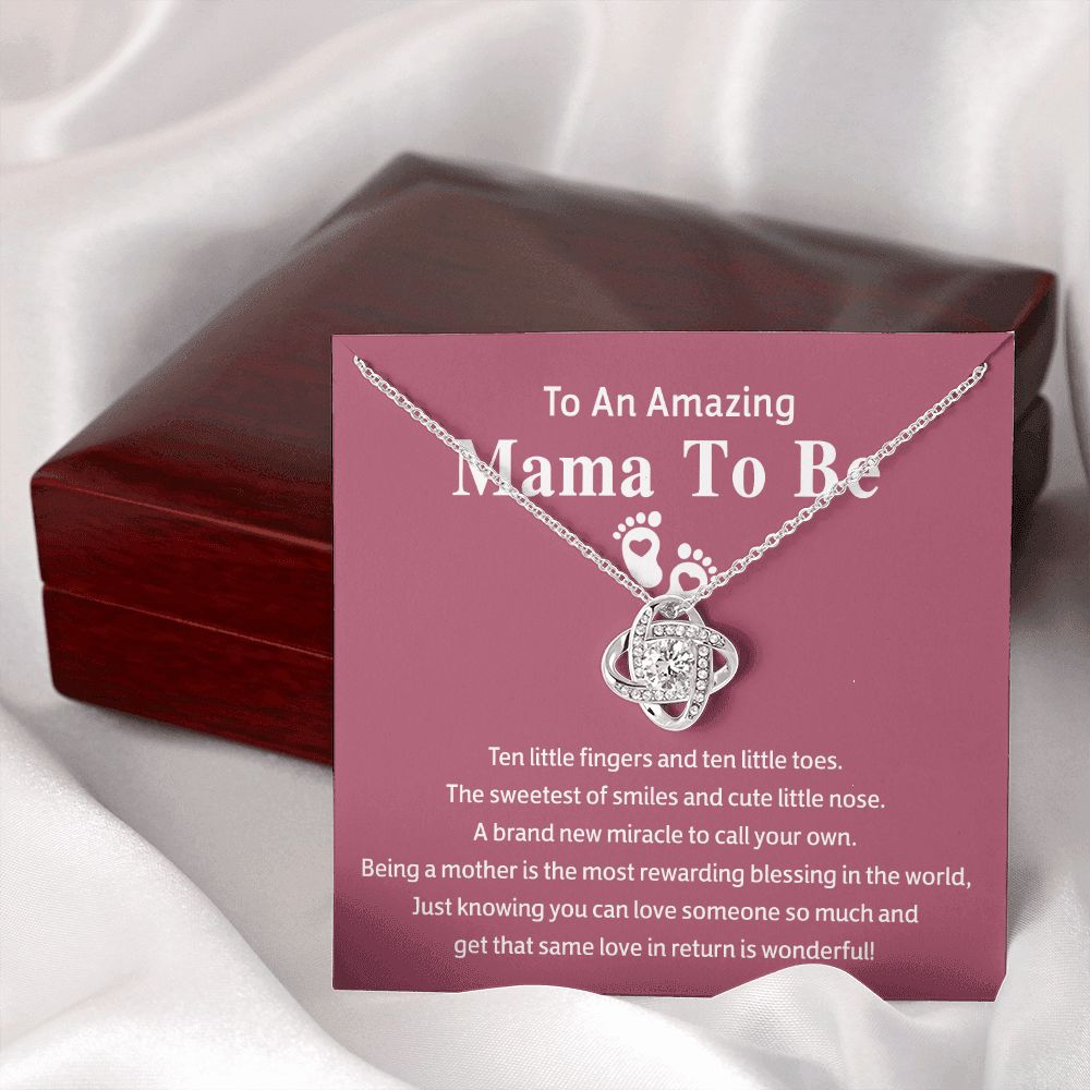 Mama To Be Gift Necklace, To An Amazing Mama To Be Necklace From Daughter, Mama To Be Love Knot Necklace, Wonderful Mom Gift Necklace From Daughter, Jewelry Gift For Women, Mama To Be Necklace Gift Love Knot Necklace 6323