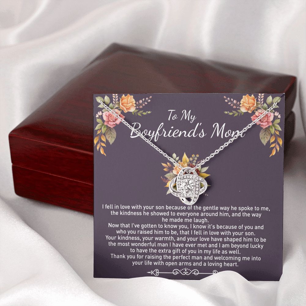 To My Boyfriend's Mom Necklace Gifts For Boyfriend's Mom Birthday Gift Necklace For Boyfriend's Mom, Mother's Day Love Knot Jewelry Box For Boyfriend's Mom Mother In Law Gift From Daughter In Law