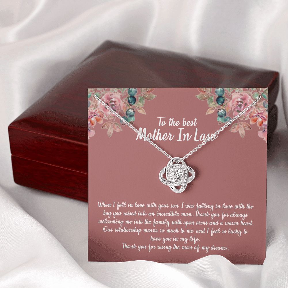 To My Mother In Law Necklace From Daughter In Law, Happy Mothers Day Necklace, To The Best Mother In Law Love Knot Necklace From Daughter In law Jewelry Gift Mothers Day, Necklace Gift For Mom Love Knot Necklace 6323