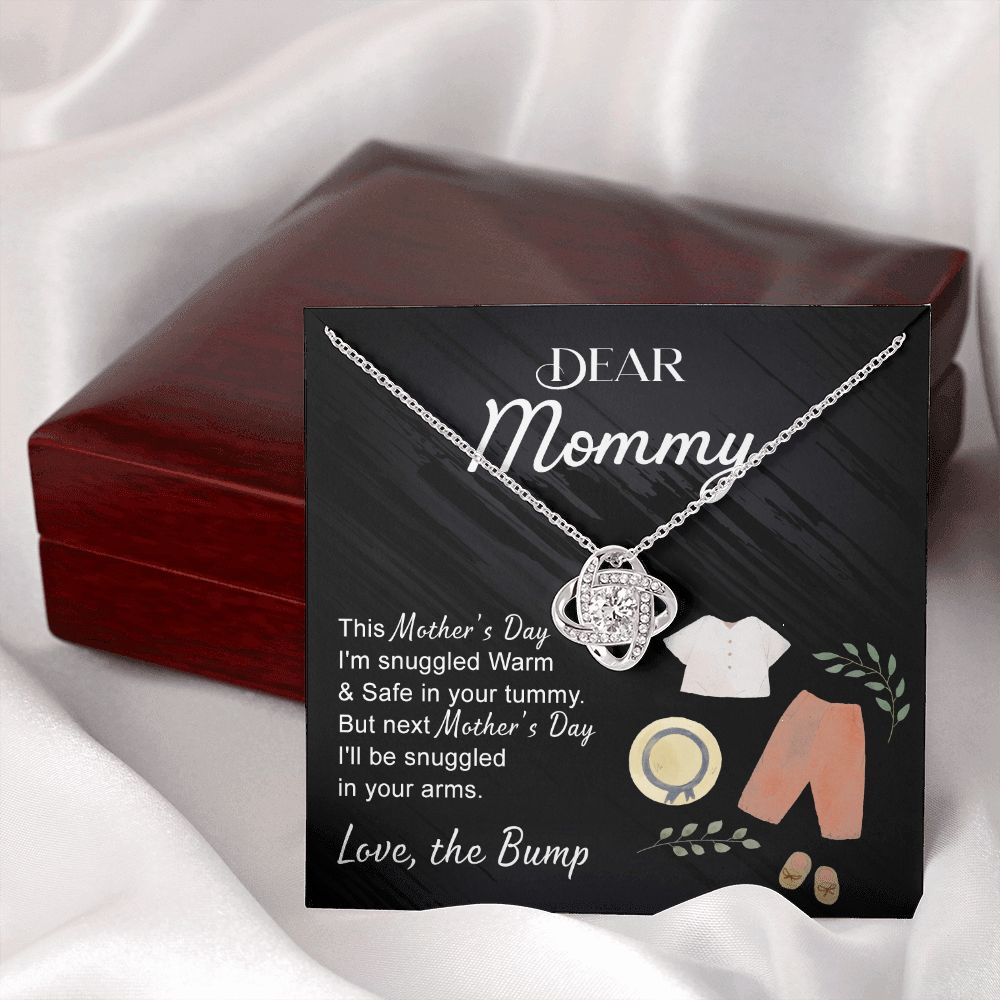 Dea Mommy Necklace, Mothers Day Gifts for Pregnant Wife, Happy Mothers Day Love Knot Necklace, Gift Necklace for Moms to Be, Mother To Be Mothers Day Pendant Gift, To My Mommy Necklace from Bump Love Knot Necklace 6323