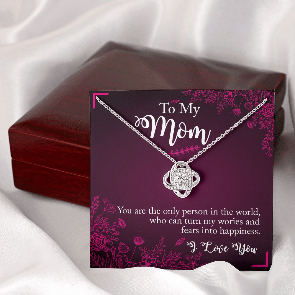 To My Mom Necklace From Daughter, You Are The Only Person Necklace Gift For Mom, Mother And Daughter Love Knot Necklace, Mom Gift Necklace On Birthday Gift, Anniversary Pendant Gift For Mom Jewelry Love Knot Necklace 6323