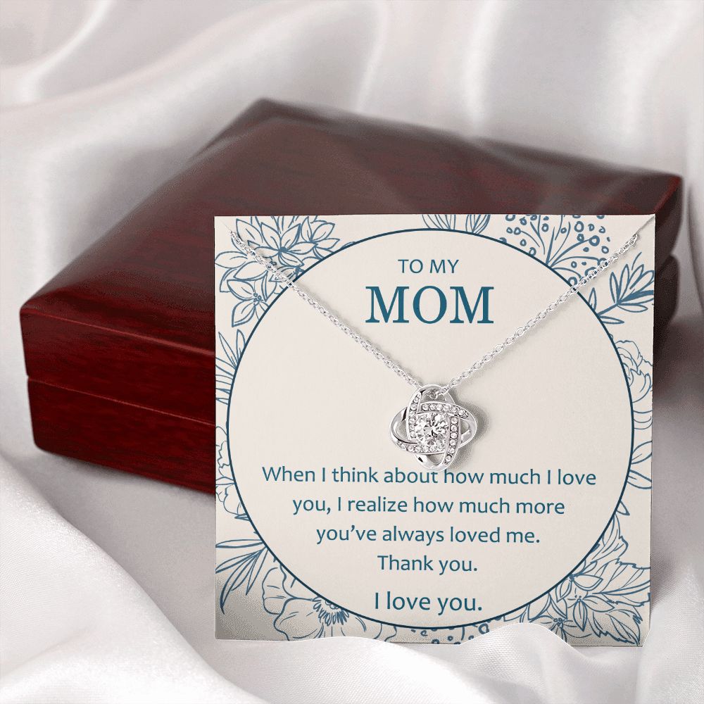 Mother And Daughter Necklace, To My Mom Love Knot Necklace From Daughter, Thank You Necklace Gift For Mom, Mother On Birthday Gift Anniversary Wedding Day Necklace For Mom, Daughter To Mom Pendant Love Knot Necklace 6323