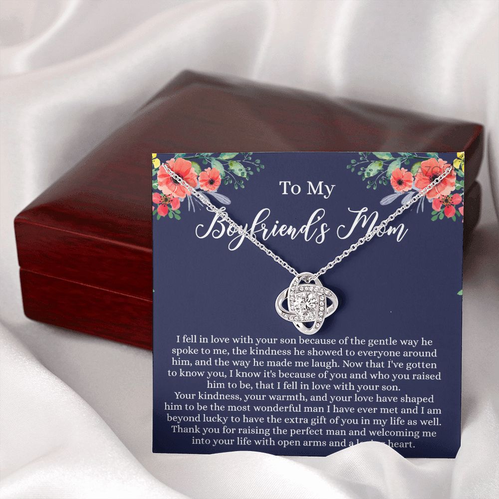 To My Boyfriend Mom Necklace, Gift For Boyfriend Mother, Birthday Gift For Boyfriend's Mom, Christmas Holiday Gift, Mothers Day Gift For Boyfriends Mom, Love Knot Necklace For Boyfriend's Mom