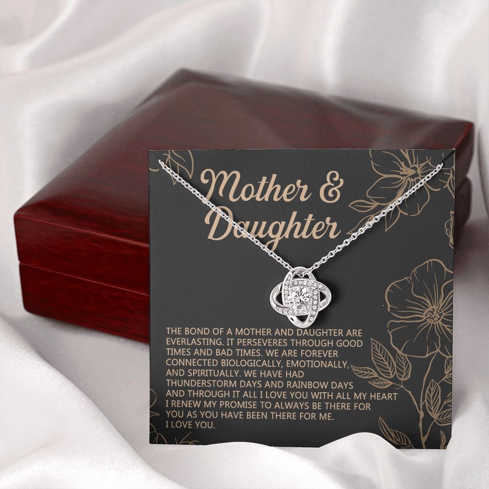 Mother And Daughter Necklace, To My Mother Love Kot Necklace From Daughter, Mothers day Necklace, Mother Daughter Gift Necklace, Jewelry Gift For Women, Mom, Daughter To Mother Love Knot Pendant Love Knot Necklace 6323