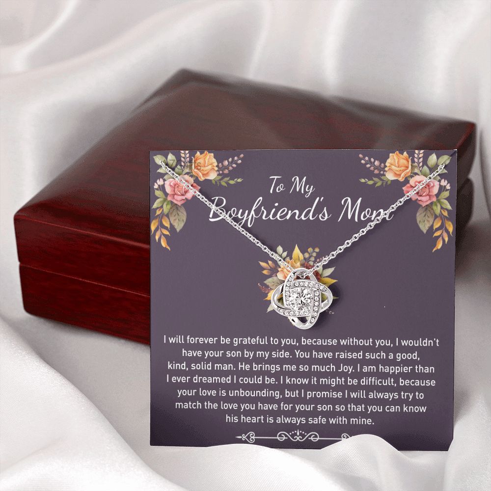 Gift Necklace For Boyfriend's Mom, Boyfriend Mom Gift Necklace, To My Boyfriends Mom's Gift, Mother's Day Gift For Boyfriends Mom, Boyfriend Mom Necklace From Girlfriend, To My Mother In Law Gift Love Knot Necklace 6323