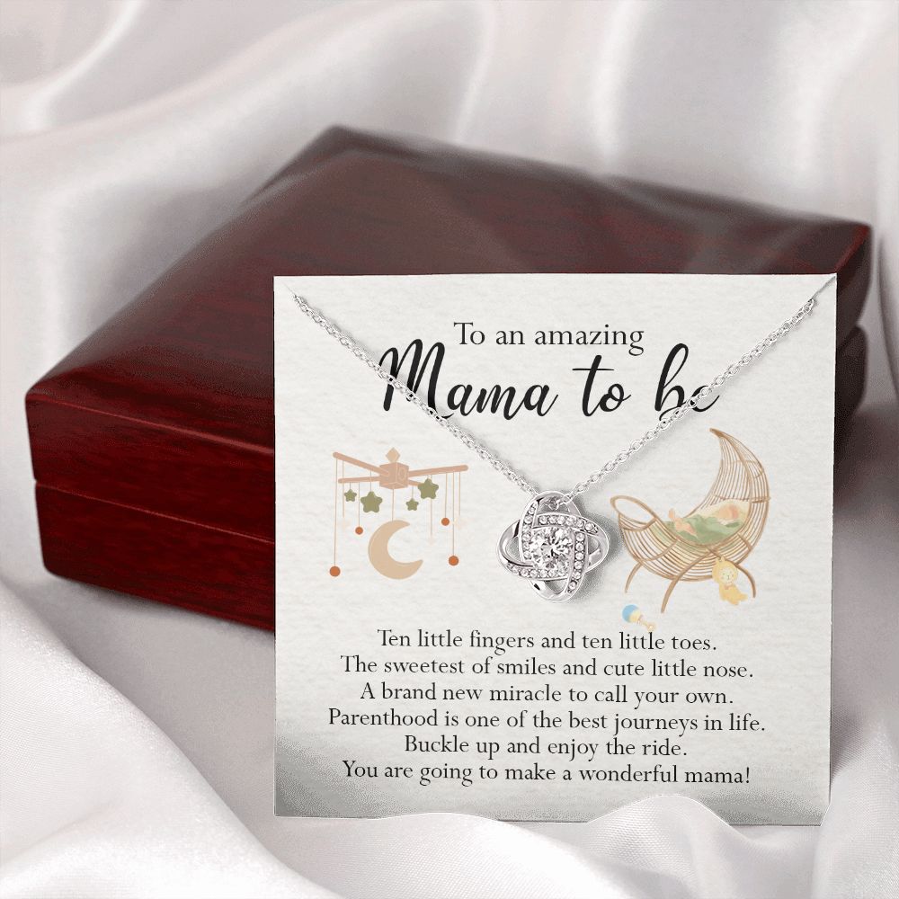 To An Mama To Be Gift Necklace, To An Amazing Mama To Be Love Knot Necklace For New Mom Expecting Mom Mother's Day Gift Idea Necklace For New Mom, Mama To Be Gift Necklace Jewelry Gift for Women