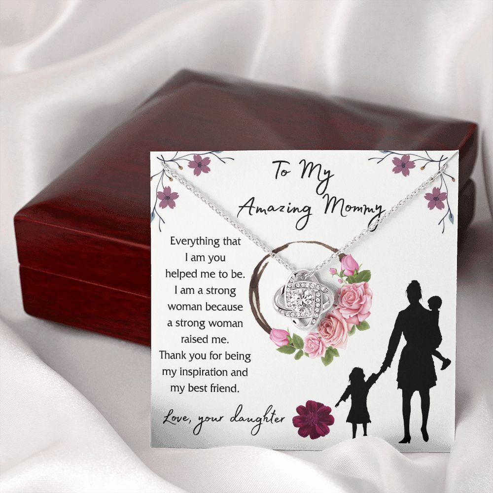 Mom And Daughter Necklace, To My Amazing Mom Necklace From Daughter, Necklace Gift For Mom On Birthday Gift Anniversary Mother's Day Necklace Gift Mom Love Knot Necklace Jewelry Gift For Women Love Knot Necklace 6323