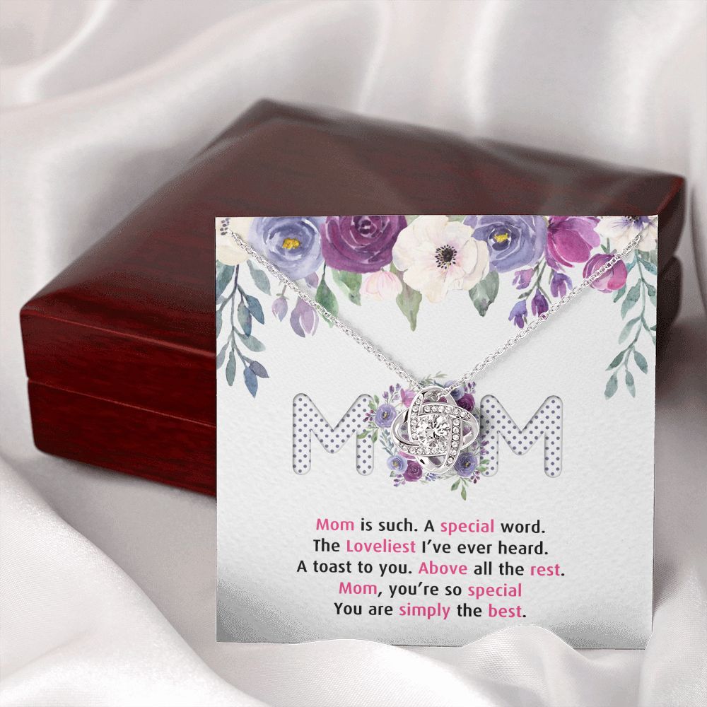Mom Gift Necklace, To My Mom Love Knot Necklace Gift From Daughter And Mother Love Knot Pendant Gift For Mom New Mom, Bonus Mom Gift Necklace, The Loveliest Mom Necklace, Jewelry Gift For Women Love Knot Necklace 6323