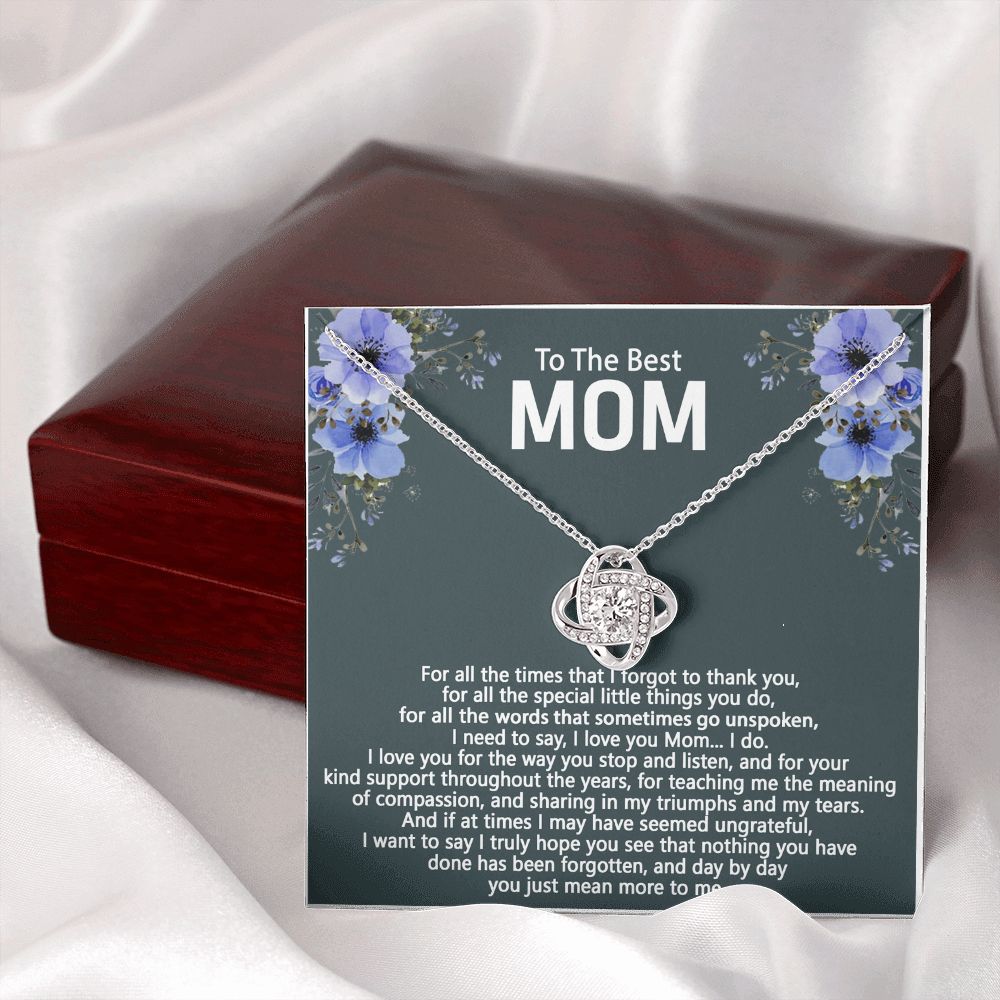 To My Mom Necklace From Daughter, To The Best Mom Necklace, Mother And Daughter Gift Necklace For Mom, Mother's Day Necklace Gift Mom, Birthday Gift Mom, Jewelry Gift For Women, Mom Gift Necklace Love Knot Necklace 6323
