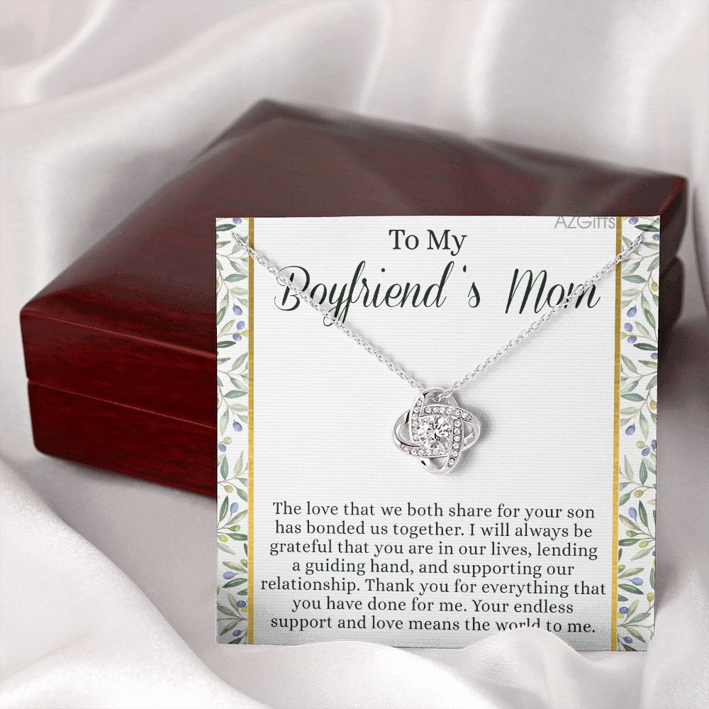 To My Boyfriend's Mom Necklace Customize Name Gift For Boyfriend's Mom Necklace Gift Ideas For Mother's Day Birthday Personalized Necklace Jewelry Message Cards Box For Her Necklace Girls Women