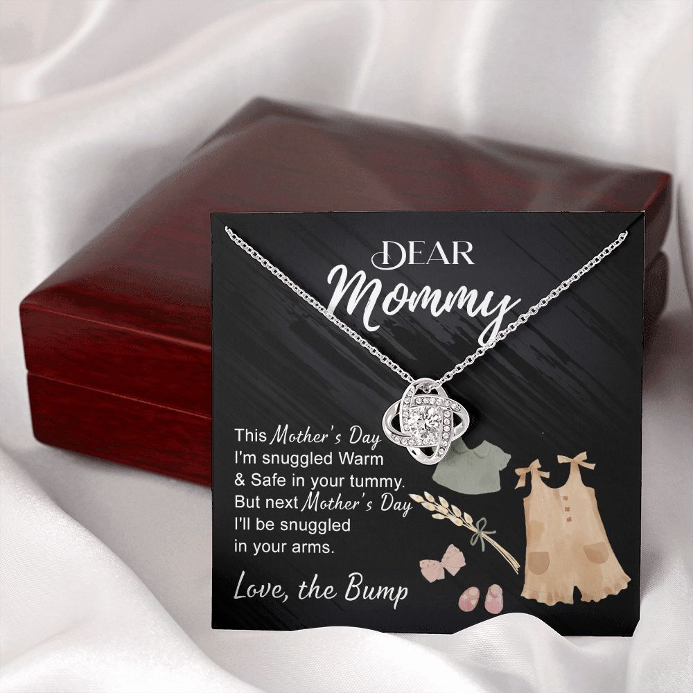 Dea Mommy Necklace Mothers Day Love Knot Necklace, Mothers Day Gifts for Pregnant Wife, Happy Mothers Day Necklace Gift for Moms to Be, Mother To Be Mothers Day Gift, To My Mommy Necklace from Bump Love Knot Necklace 6323