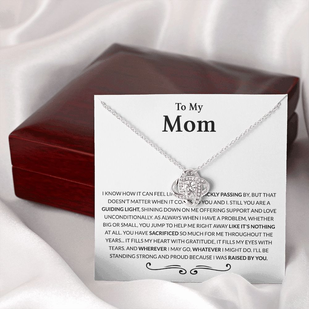 Mom Gift Necklace, To My Mom Necklace From Daughter, The Love Knot necklace Gift For Mom, Birthday Gift Necklace For Mom, Mother's Day Necklace Gift For Mom From Daughter Jewelry Bonus Mom Necklace Love Knot Necklace 6323