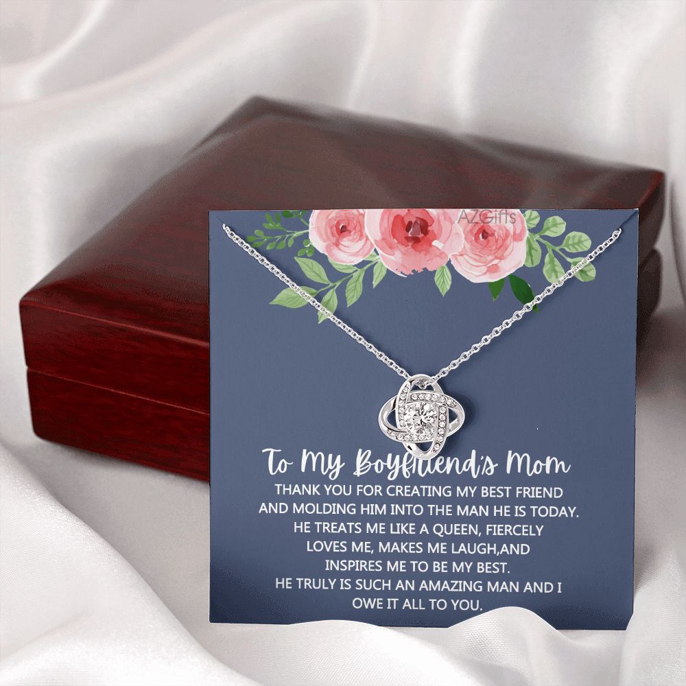 To My Boyfriend's Mom Necklace Gift For Boyfriend's Mom Love Knot Pendant Boyfriend's Mom Gift To My Mother In Law Love Knot Necklace Boyfriend's Mom Jewelry Mother's Day Gift For Boyfriends Mom