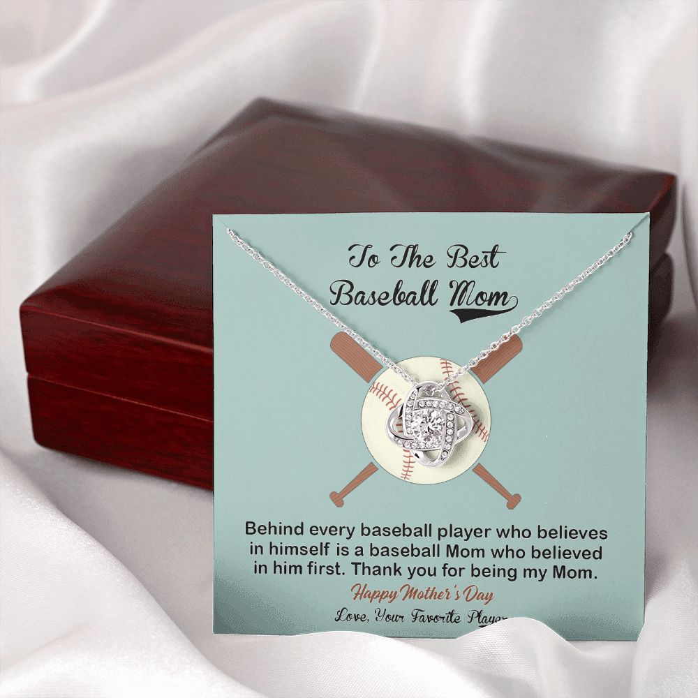 Baseball Mom Gift Necklace, To the Best Baseball Mom Necklace From Daughter, Favorite Player Necklace Gift For Mom, Baseball Mom Love Knot Necklace Jewelry Gift For Women, To The Best Mom Necklace Love Knot Necklace 6323