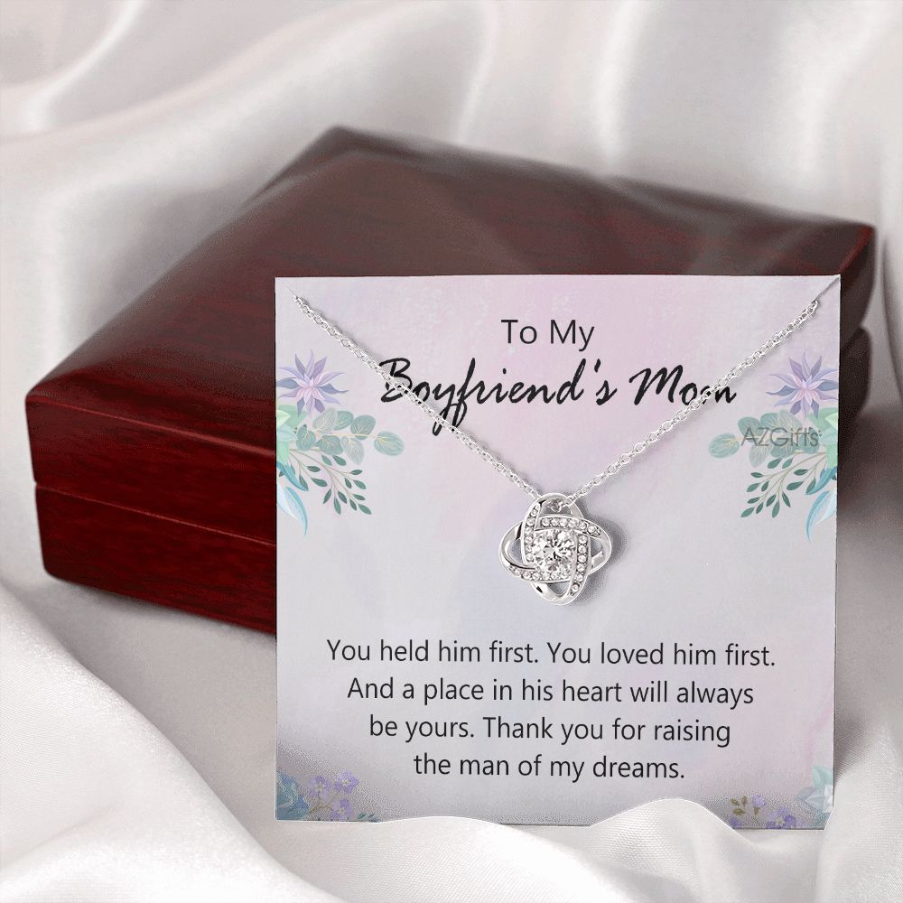 To My Boyfriends Mom Necklace Jewelry Gifts For Boyfriends Mom Mothers Day Love Knot Necklace Gift For Boyfriend's Mom, To My Boyfriends Mom Gifts On Birthday Christmas Thanksgiving Retirement
