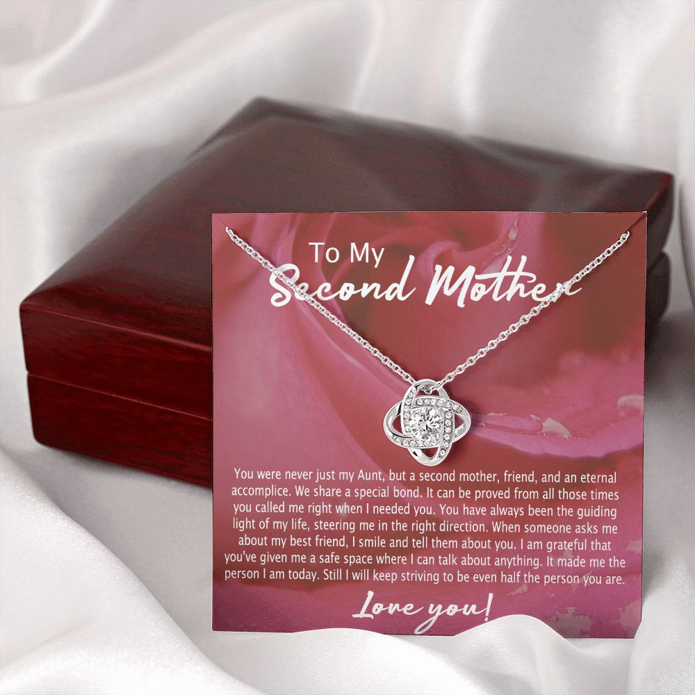 Second Mother Necklace, To My Second Mom Love Knot Necklace From Son, Second Mother Gift Necklace, Mother Pendant Gift Necklace From Daughter Or Son, Jewelry Gift For Women, Boyfriend's Mom Gift Love Knot Necklace 6323