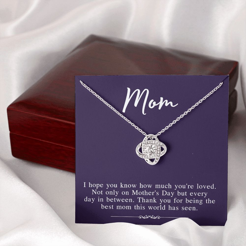 Mothers Day Necklace From Daughter, To My Mom Necklace From Daughter Gifts To Give To Your Mom Beautiful Box, Gift Box Mothers Day, Mom Love Knot Necklace From Daughter, Jewelry Gift For Women Love Knot Necklace 6323