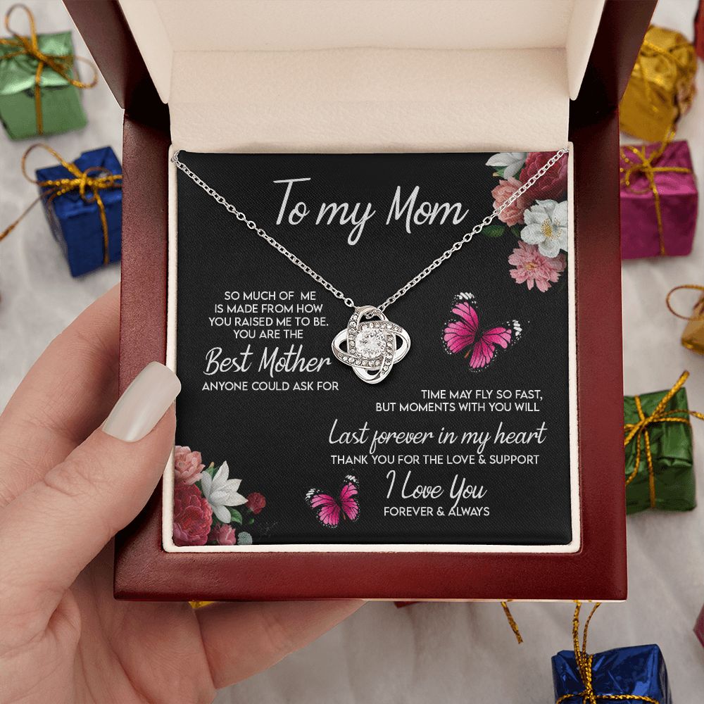 To My Mom Necklace, Love Knot Necklace for Mom from Daughter, Daughter Gift For Mom, Present For Mom, Mother Gifts from Son or Daughter, Jewelry Gift for Mothers Day, Birthday Gift for Mother, Moms