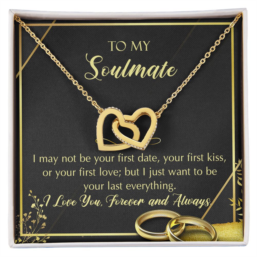 To My Soulmate Necklace for Women Birthday Christmas Jewelry Gifts For My Wife with Message Card Box Personalized Gift Present Pendant for Future Wife Soulmate Girlfriend Love 28 Interlocking Hearts Necklace