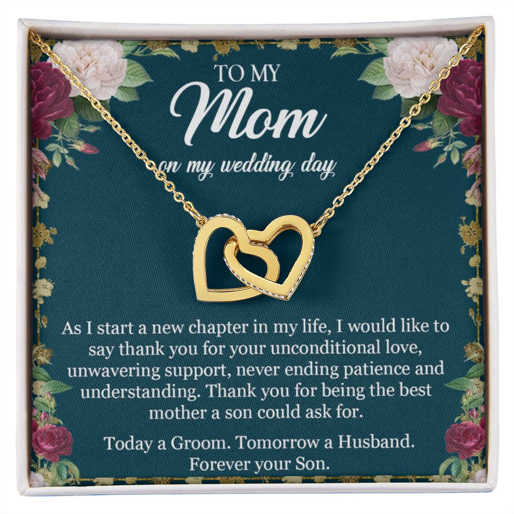 To My Mom Necklace, Gift For Mom, Mother's Day Gift from Daughter, Mom Jewelry Gift for Mothers Day, Birthday Gift for Mother, Moms Gift from Daughter Son, Necklace for Mom Mother 3 Interlocking Hearts Necklace
