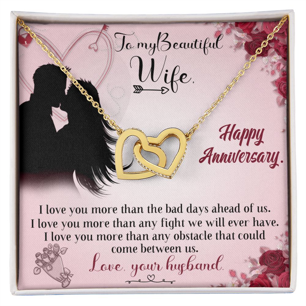 To My Beautiful Wife Necklace, Wedding Anniversary Jewelry For Women, Necklace For Wife from Husband, Gifts For Wife Birthday Gifts Necklace, Jewelry With Message Card In A Gift Box
