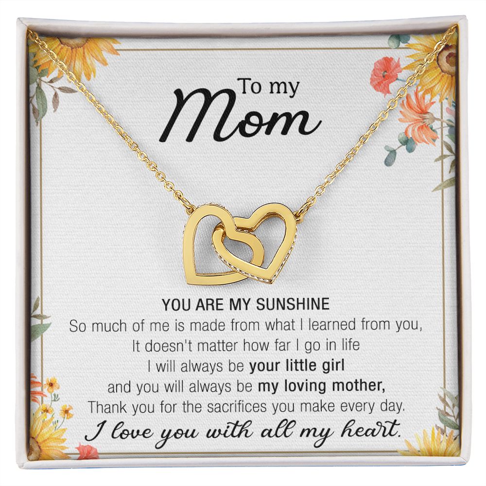 Mom Necklace Gifts for Mom from Daughter to Mom Gifts for Mothers Day from Daughter, To My Mom Necklace from Daughter to Mom Birthday Gifts Necklace with Message Card and Gift Box13 Interlocking Hearts Necklace