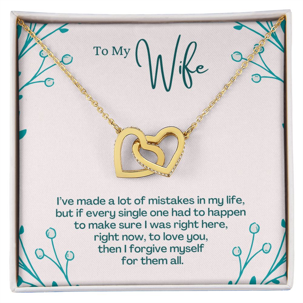 To My Wife Necklace Pendant Gift From Husband I've Made A Lot Of Mistakes With Message Card and Gift Box. Valentine's Day Gift For Wife Future Wife Interlocking Hearts Necklace