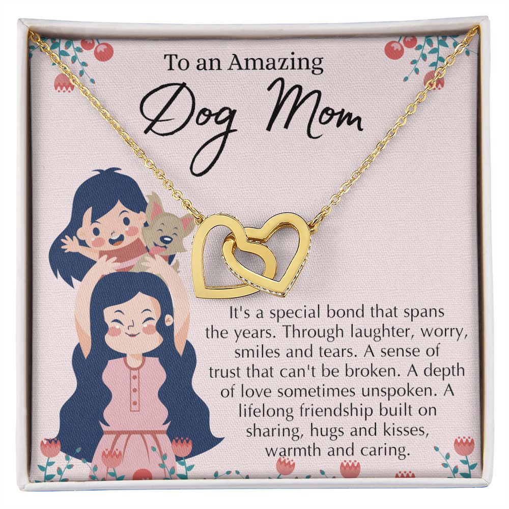 Love Knot Necklace, Dog Mom Gift For Mother's Day, Dog Mom Necklace For Women, Dog Mama Sentimental Gift, Dog Lover Gifts For Her, Unique Interlocking Hearts Necklace