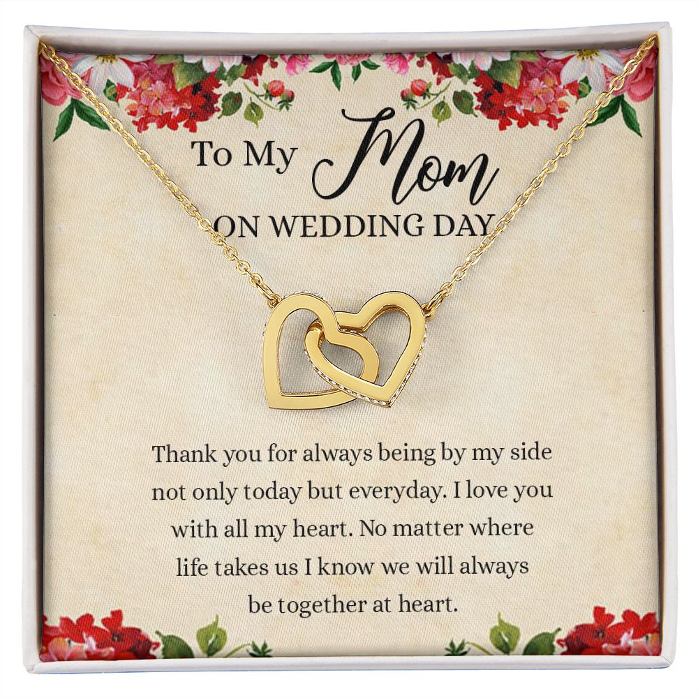Gift for Mother of The Groom Necklace Gift for Mom on Wedding Day Gift for Maid of Honor Gift for Bridesmaid Proposal Gift to My Mom Necklace from Daughter Interlocking Hearts Necklace