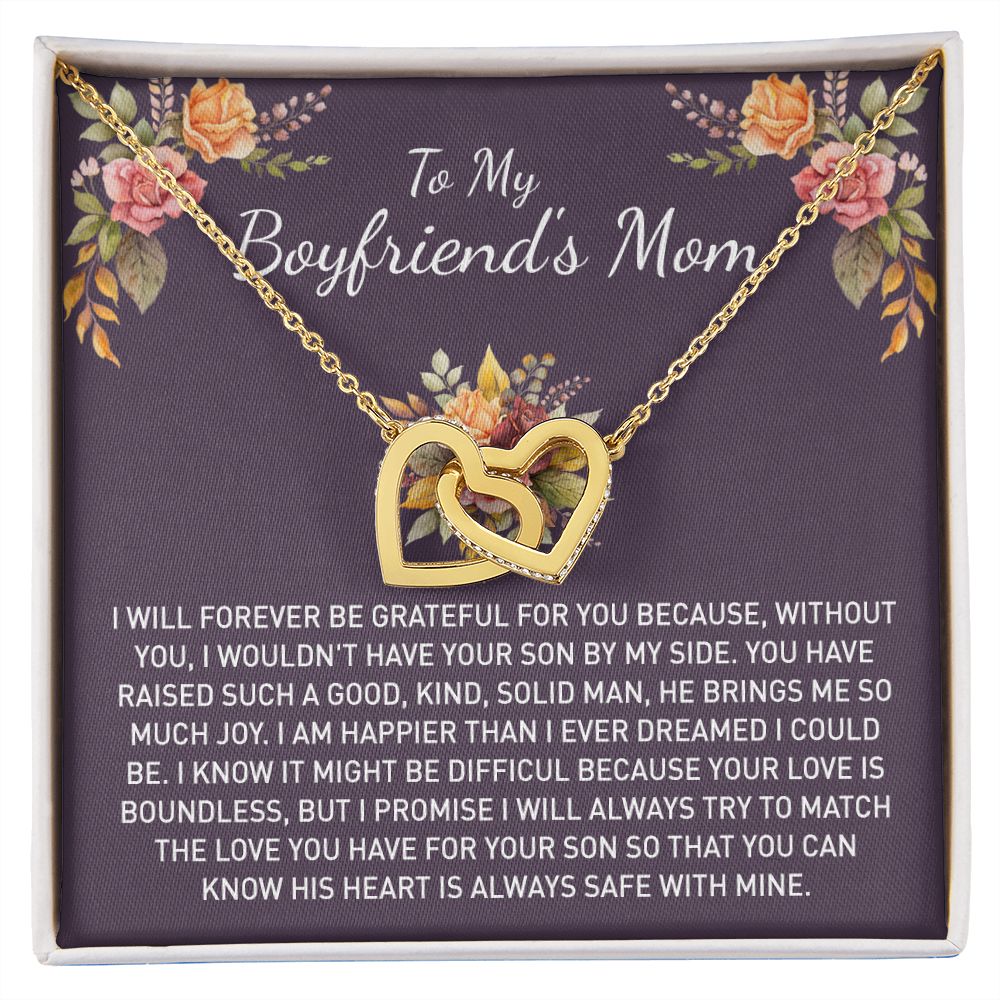 To My Boyfriends Mom Gift Necklace for Boyfriends Mom Gift Mother in Law Jewelry Gift Birthday Gift For Boyfriend's Mom Gift for Boyfriends Mom Gift for Boyfriend's Mom From Girlfriend Interlocking Hearts Necklace