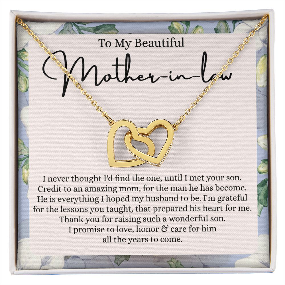 Mother in Law Necklace, Jewelry for Women, Future Mother in Law Gifts from Daughter in Law, Mother of Bride Gifts For Mother in Law, Birthday Gifts For Mother In Law From Daughter In Law Interlocking Hearts Necklace