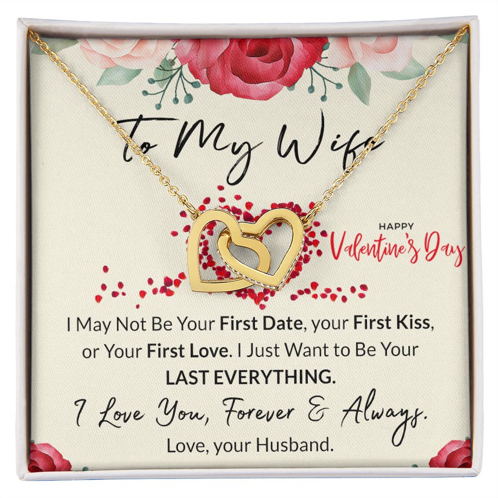 To My Wife Necklace from Husband, Personalized Necklace for Women, Luxury Necklace for Wife from Man Men, Wedding Anniversary Present For Wife, Beautiful Wife Jewelry Christmas Birthday Gift For Wife23 Interlocking Hearts Necklace