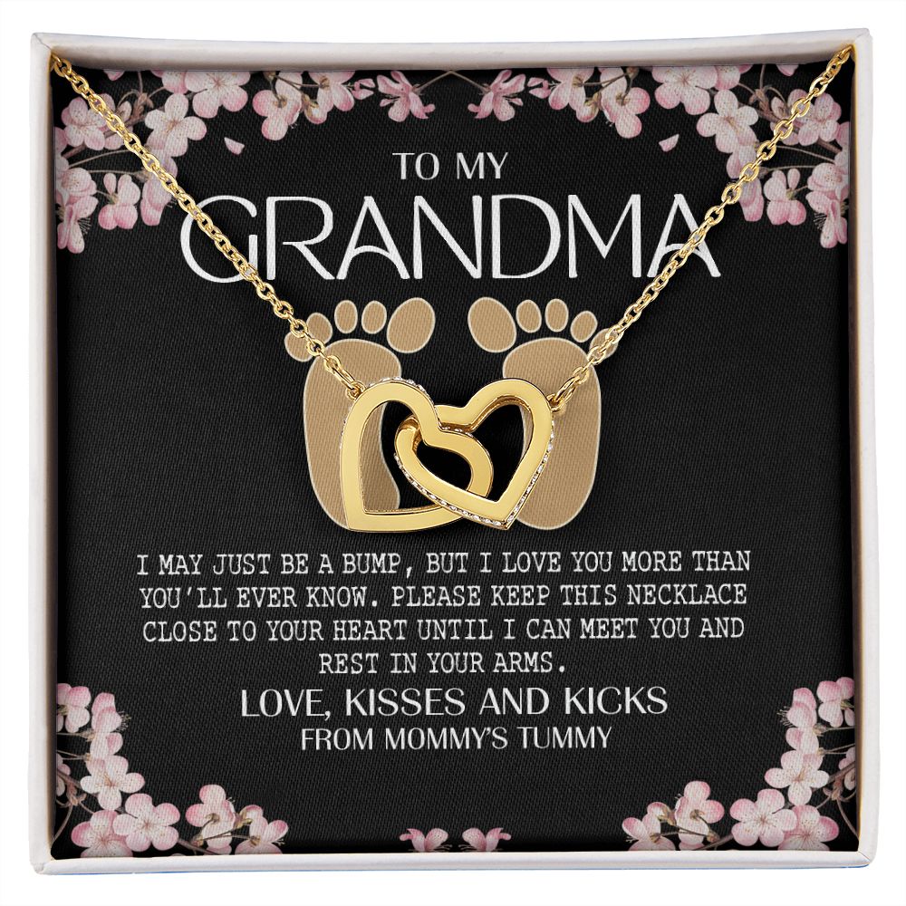 To My Grandma Necklace, Gift for Grandmother Necklace, Mothers Day Gift For Grandma Nana, Grandma Jewelry From Grandchildren GrandKids , Jewelry Box Gift For Grandma Grandmother16 Interlocking Hearts Necklace