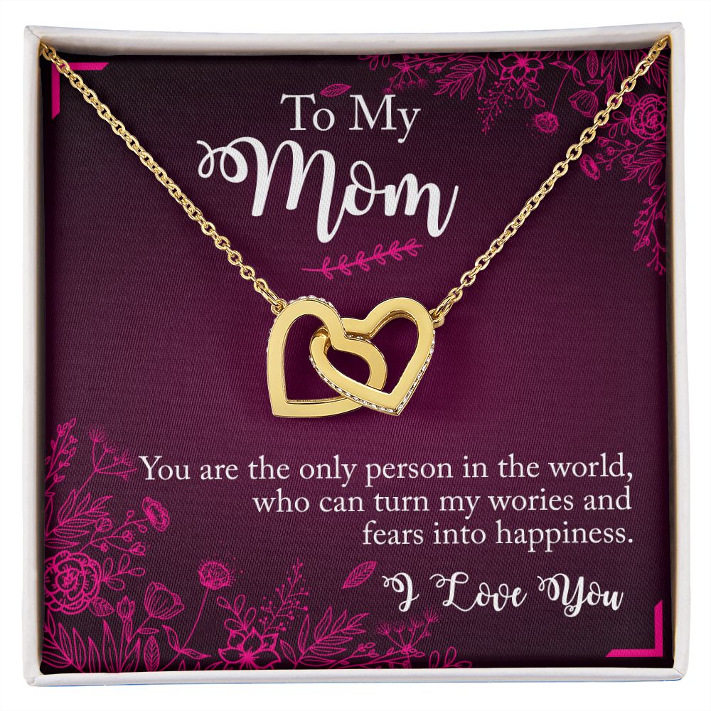 To My Mom Necklace Pendant Gift From Daughter Necklace You Are The Only Person Gift For To Mom Happy Mother's Day Mother In Law Gift On Birthday Anniversary Gift 30821 Interlocking Hearts Necklace