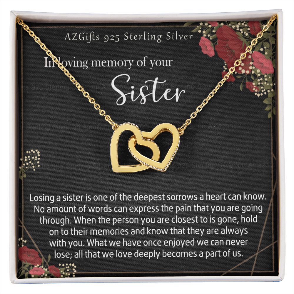In Loving Memory Of Your Sister Necklace Memorial Gifts For Loss Of Sister Gift Mother Condolence Gift Grief Gift Remembrance Gifts for Bereavement Jewelry Gift for Women 301 Interlocking Hearts Necklace
