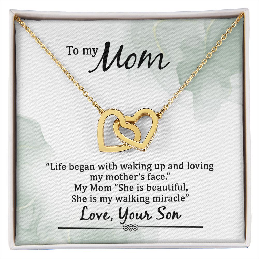 Mom Necklace Gifts for Mom from Daughter to Mom Gifts for Mothers Day from Daughter, To My Mom Necklace from Daughter to Mom Birthday Gifts Necklace with Message Card and Gift Box20 Interlocking Hearts Necklace