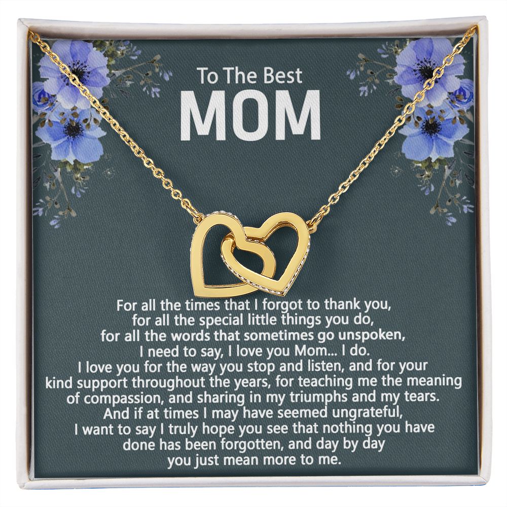 To The Best Mom Love Knot Necklace Gift For Mom On Mother's Day Interlocking Hearts Necklace