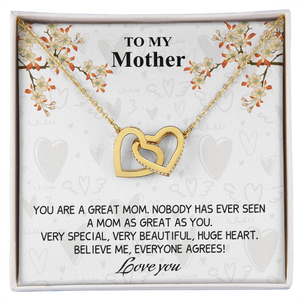 Mom Necklace Gifts for Mom from Daughter to Mom Gifts for Mothers Day from Daughter, To My Mom Necklace from Daughter to Mom Birthday Gifts Necklace with Message Card and Gift Box8 Interlocking Hearts Necklace