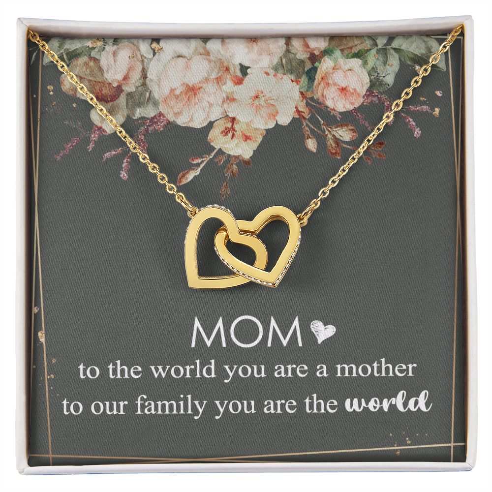 Mom Necklace Gifts for Mom from Daughter to Mom Gifts for Mothers Day from Daughter, To My Mom Necklace from Daughter to Mom Birthday Gifts Necklace with Message Card and Gift Box4 Interlocking Hearts Necklace