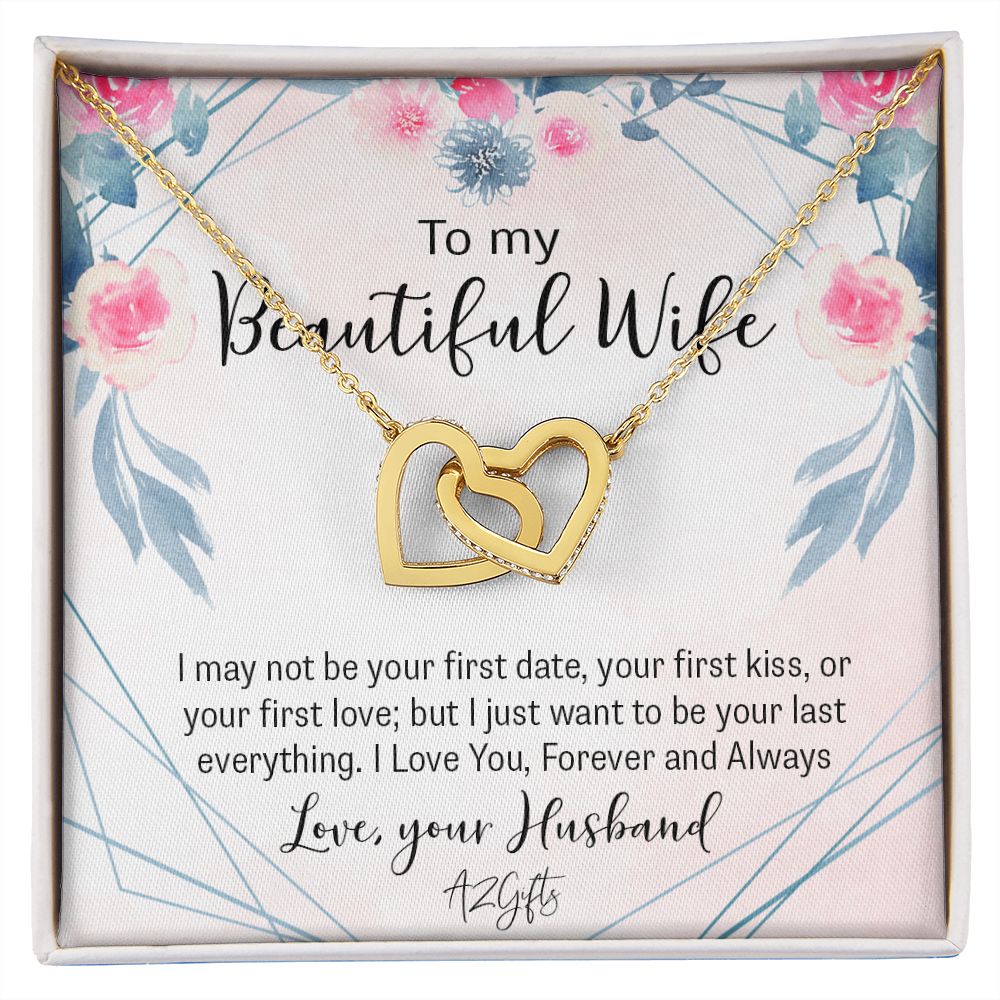 To My Beautiful Wife Necklace, Wedding Anniversary Jewelry For Women, Necklace For Wife from Husband, Gifts For Wife Birthday Gifts Necklace, Jewelry With Message Card In A Gift Box