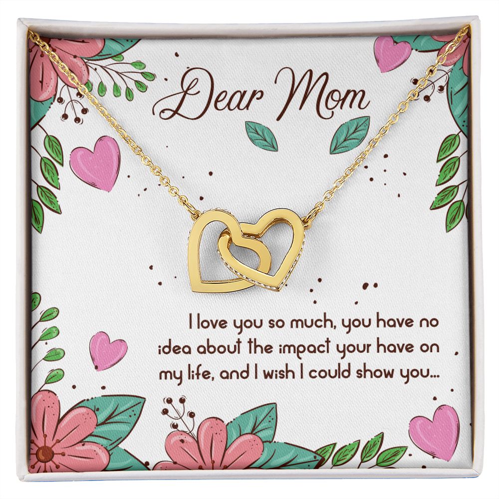 To My Dear Mom Necklace Pendant Gift From Daughter Or Son Necklace For To Mommy, Mother, Mother In Law Gift On Birthday, Anniversary Holiday Gift 30821 Interlocking Hearts Necklace