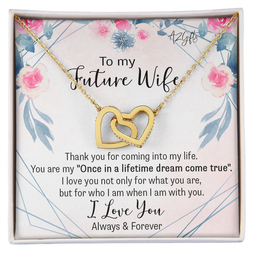 To My Girlfriend Necklace from Boyfriend To My Future Wife Necklace Jewelry For Girlfriend Gift For Girlfriend Gift for Her Romantic Birthday Valentines Day Gift For Girlfriend Gifts Necklaces for Interlocking Hearts Necklace