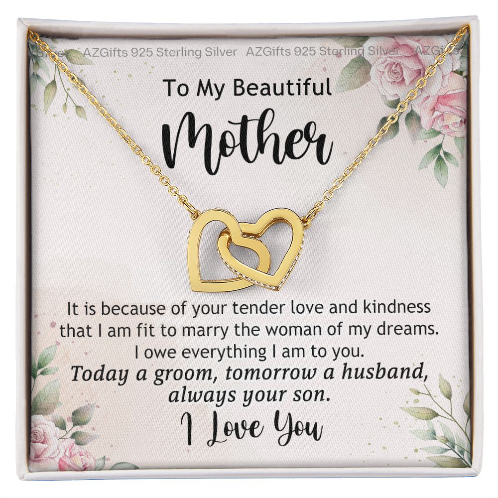 Mother Of The Groom Gift, Mother Of The Groom, Mother Of The Groom Gifts, Gift For Mother Of The Groom, Mother Of Groom Interlocking Hearts Necklace